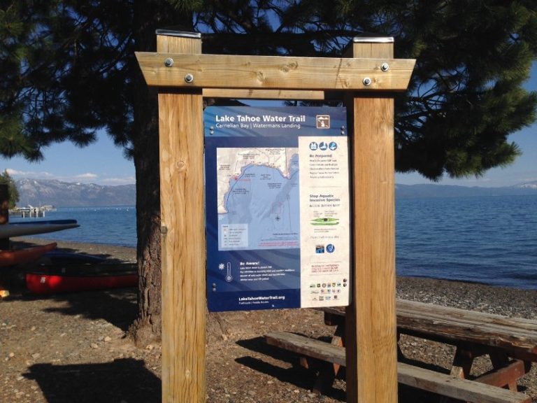 Lake Tahoe Water Trail Watermans Landing Sign