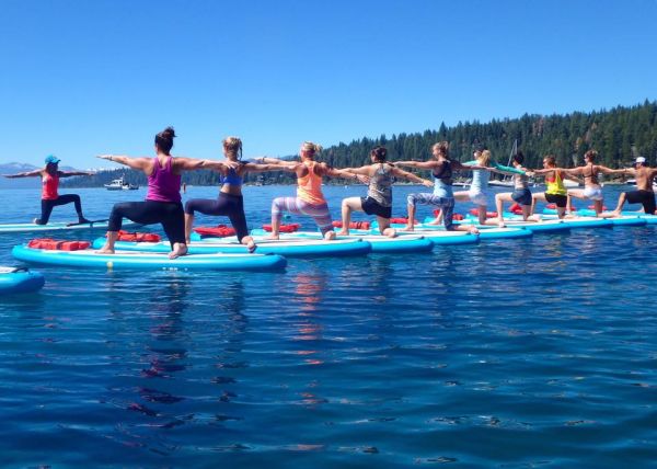 Lake Tahoe Waterman's Landing Standup Paddleboarding Yoga SUP Yoga