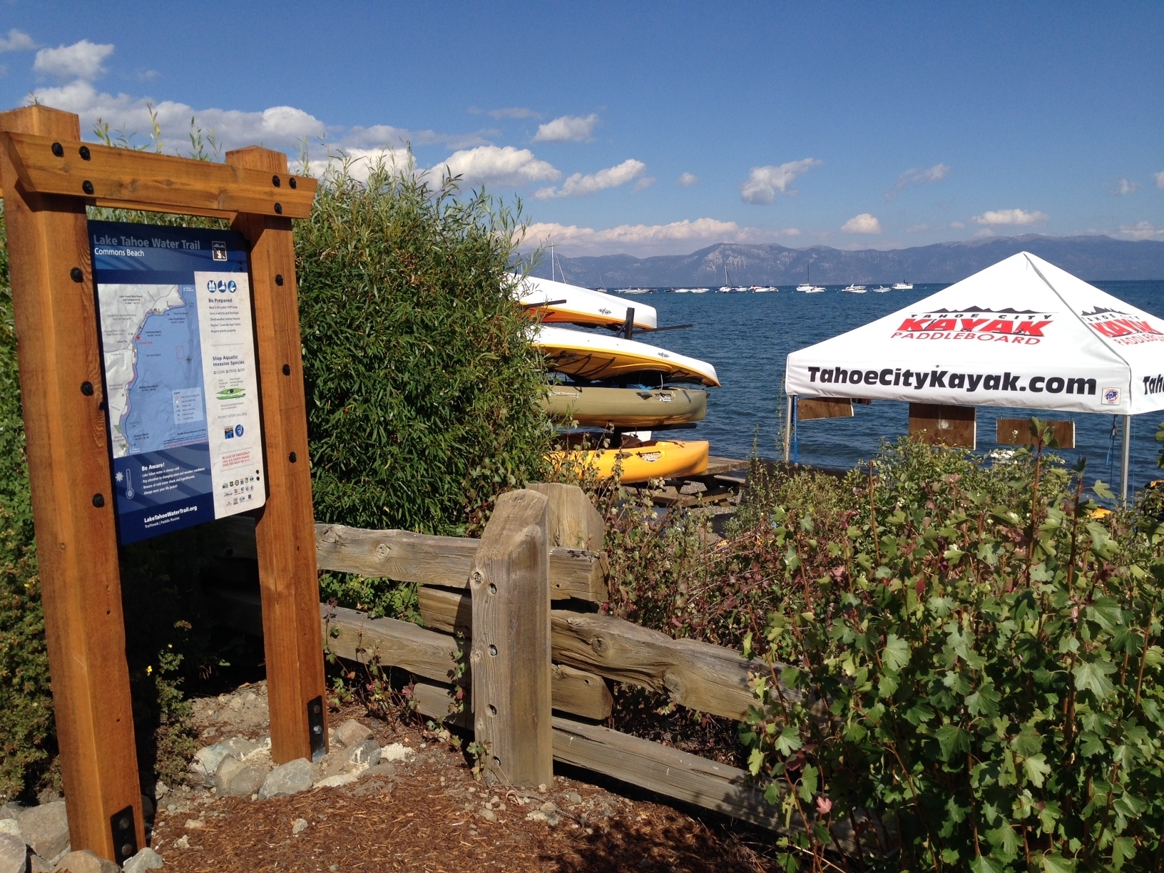 Tahoe City Kayak rental Lake Tahoe at Lakeview Commons